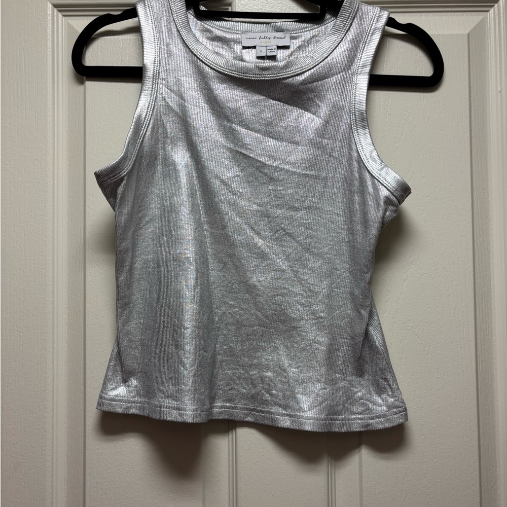 Silver Metallic Tank Top